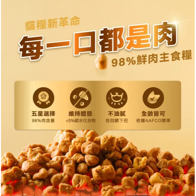 怪獸部落98%慢烘乾燥鮮肉主食糧250g  貓咪主食糧-細節圖2