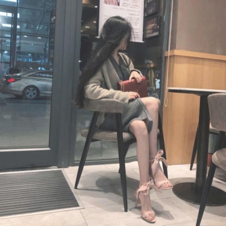 高跟鞋 綁帶涼鞋女2023年夏季新款氣質名媛絕美仙女風配裙子洋裝一字帶鞋-細節圖3