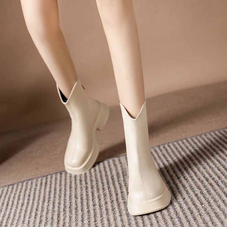 厚底鞋 2023年秋冬新款網紅爆款時尚百搭英倫風馬丁靴時尚短靴女-細節圖2