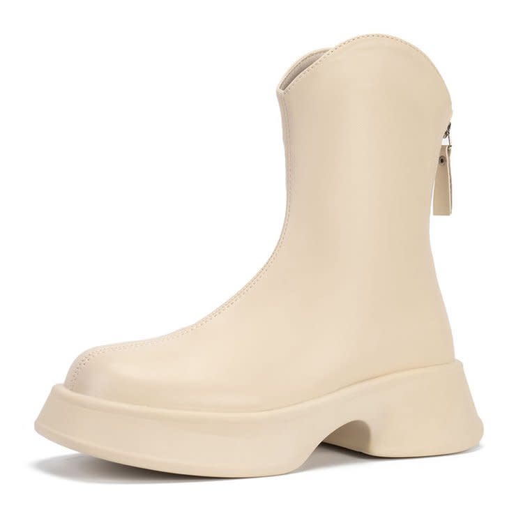 厚底鞋 2023年秋冬新款網紅爆款時尚百搭英倫風馬丁靴時尚短靴女-細節圖5