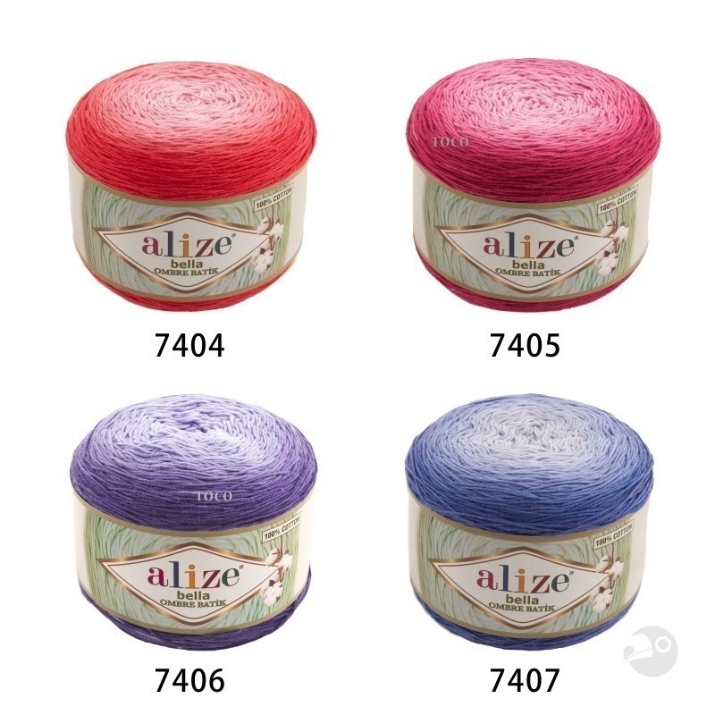 【大嘴鳥】Alize 貝拉長漸層 Bella Ombre Batik  春夏紗 棉線 編織線材 土耳其進口-細節圖2