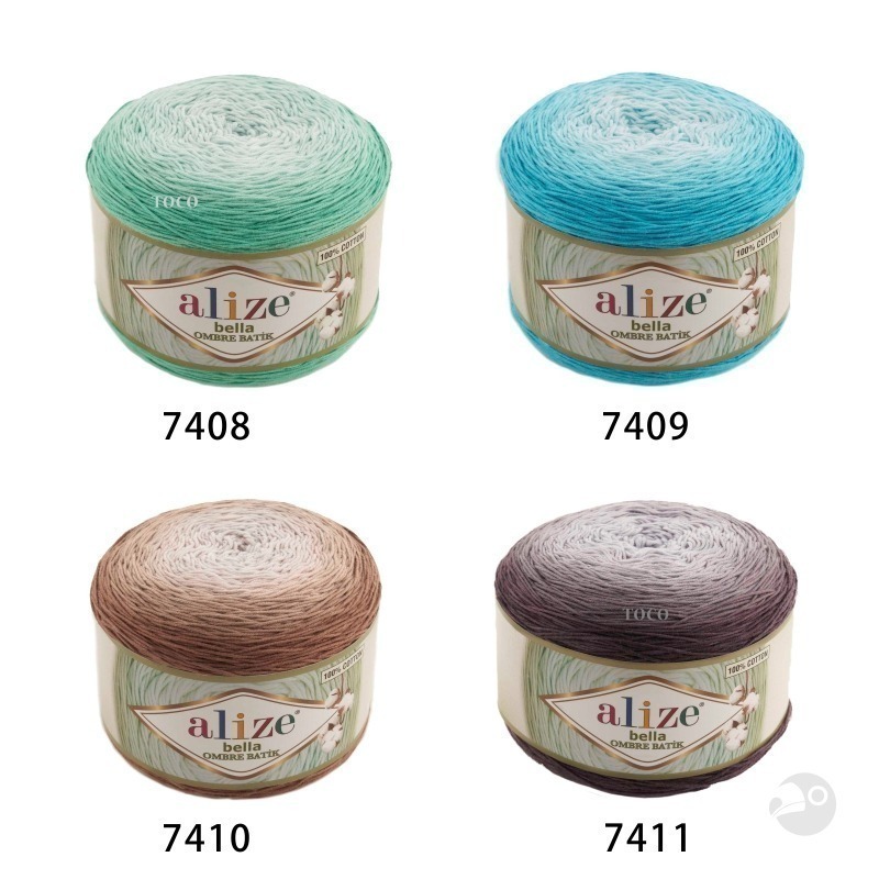 【大嘴鳥】Alize 貝拉長漸層 Bella Ombre Batik  春夏紗 棉線 編織線材 土耳其進口-細節圖3