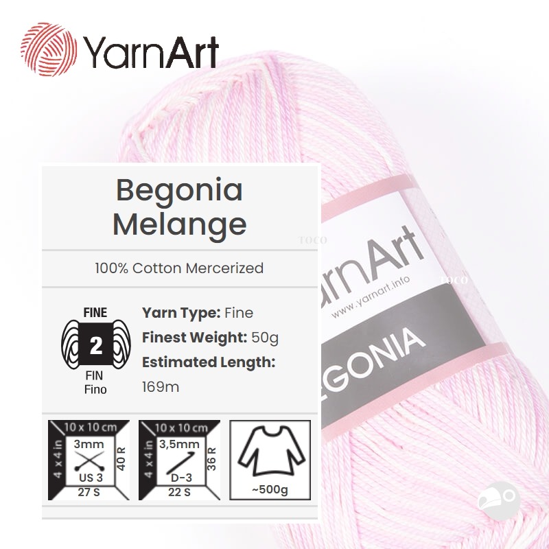 【大嘴鳥】Yarn Art 妮亞絲光棉 BEGONIA 春夏紗 棉線 編織線材 土耳其進口-細節圖6