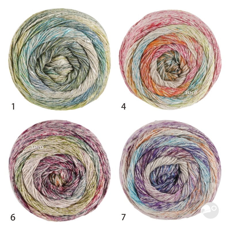 【大嘴鳥】Lana Grossa 1250 馬賽克棉麻花線 MOSAICO 春夏紗 編織線材 歐洲進口-細節圖2