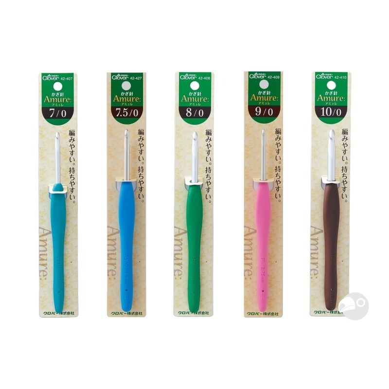 【大嘴鳥】Clover Amure 彩色有柄鉤針 2/0號~10/0號、大鉤針7mm~15mm 編織工具 日本進口-細節圖2