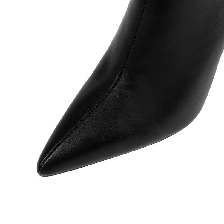 踝靴 2362-4（此款售完不補貨）女細跟百搭鉚釘帥氣高跟鞋馬丁靴潮-細節圖4