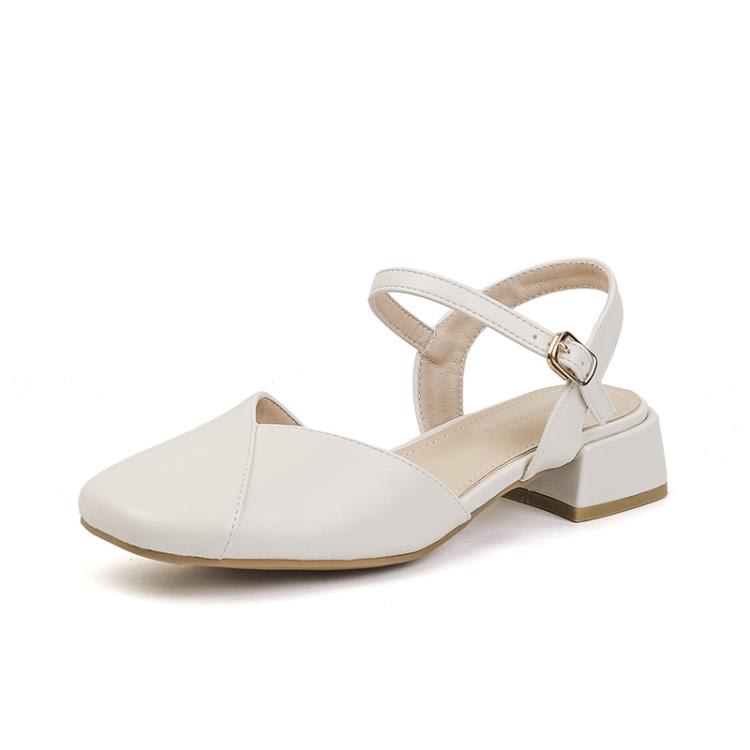 涼鞋 新款瑪麗珍后空法式粗跟鞋 2023新款復古晚晚風單鞋 23851-6-細節圖5