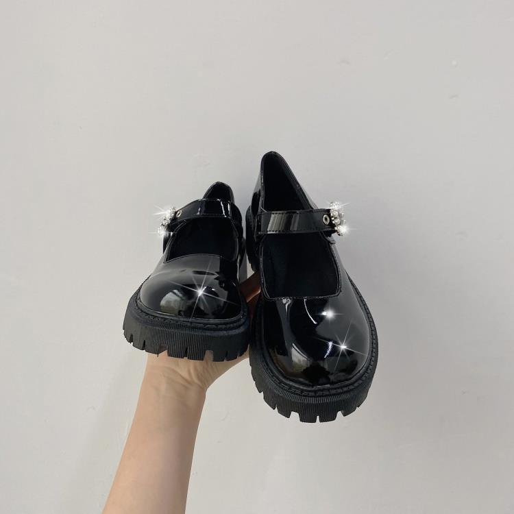厚底鞋 圓頭小皮鞋女英倫風2023新款春秋日系jk制服正韓瑪麗珍鞋批髮-細節圖6