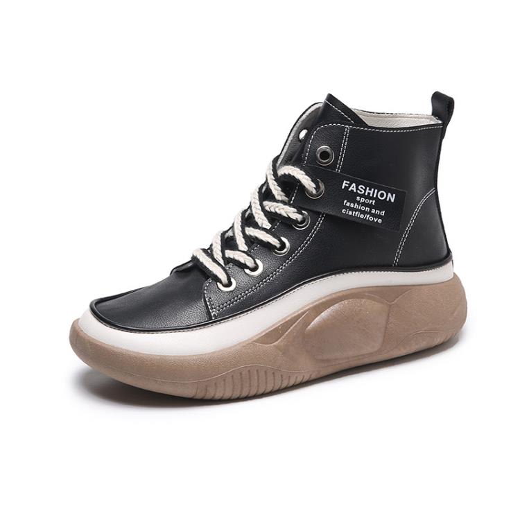 2023秋冬新款網紅厚底高幫鞋女時尚休閒運動鞋女正韓潮平底單鞋女-細節圖7