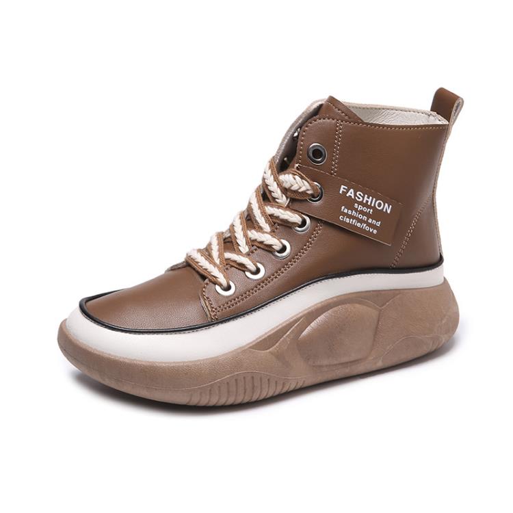 2023秋冬新款網紅厚底高幫鞋女時尚休閒運動鞋女正韓潮平底單鞋女-細節圖8