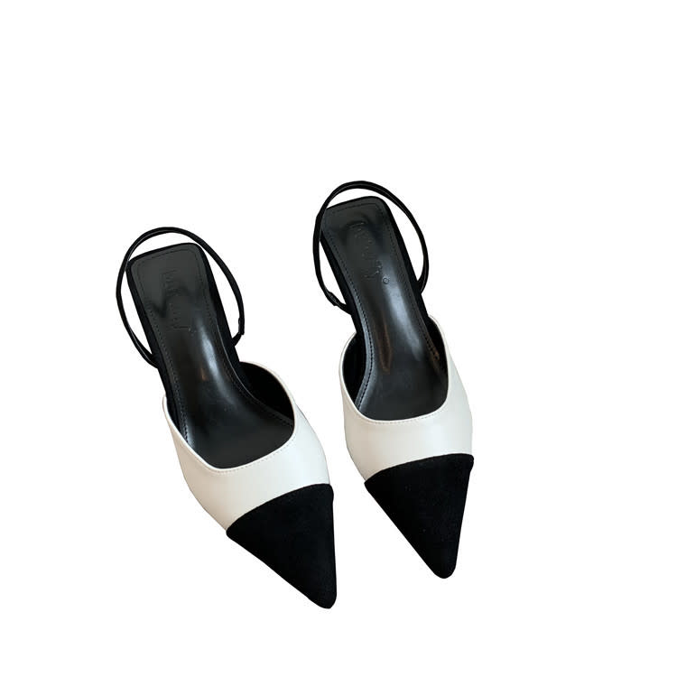 高跟鞋 法式尖頭包頭涼鞋仙女鞋子2023年新款夏季鞋小香風晚晚風-細節圖5