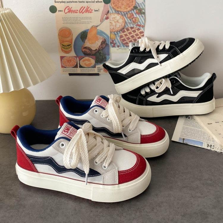 休閒鞋 ins潮正韓帆布鞋女2023春夏季新款學生跑步鞋板鞋網紅街拍鞋-細節圖4