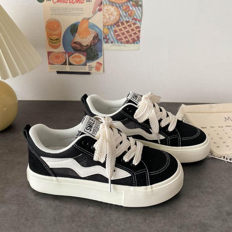 休閒鞋 ins潮正韓帆布鞋女2023春夏季新款學生跑步鞋板鞋網紅街拍鞋-細節圖7