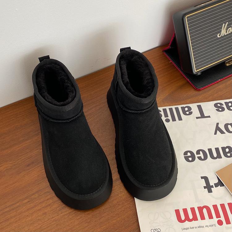 網紅經典簡約潮流雪地靴女2023秋冬新款高級感輕便厚底百搭棉鞋潮-細節圖6