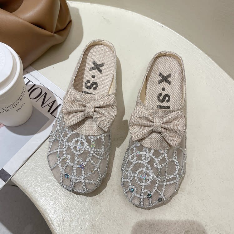 拖鞋 女2023新款女鞋夏季正韓包頭套腳半女式平底涼女批髮-細節圖6