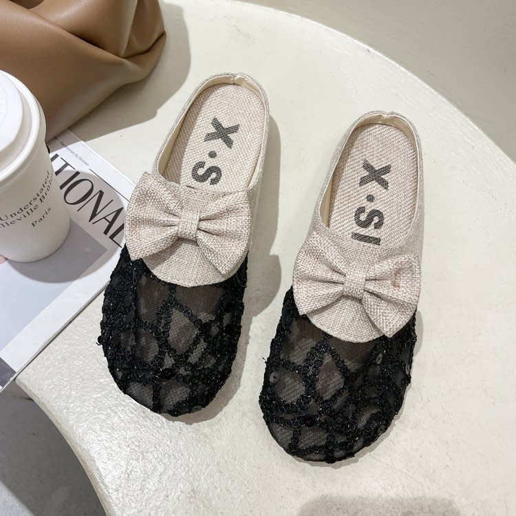 拖鞋 女2023新款女鞋夏季正韓包頭套腳半女式平底涼女批髮-細節圖8