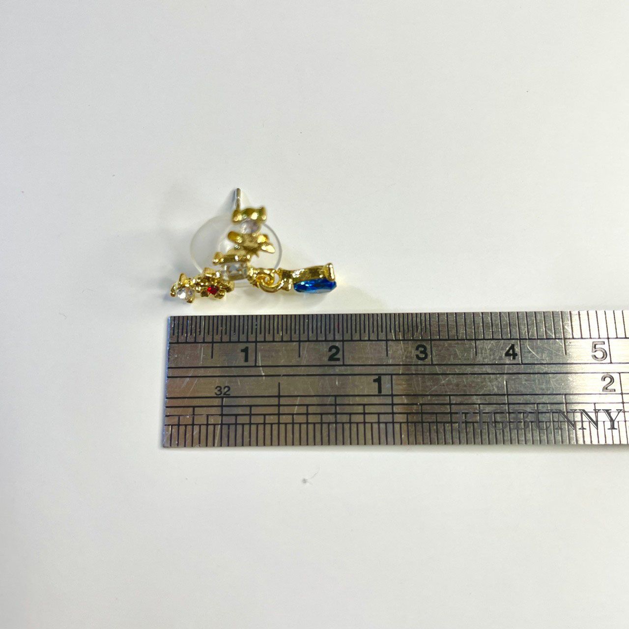 現貨實拍 「惡女是提線木偶」法式寶石藍水鑽925銀針耳環-細節圖6