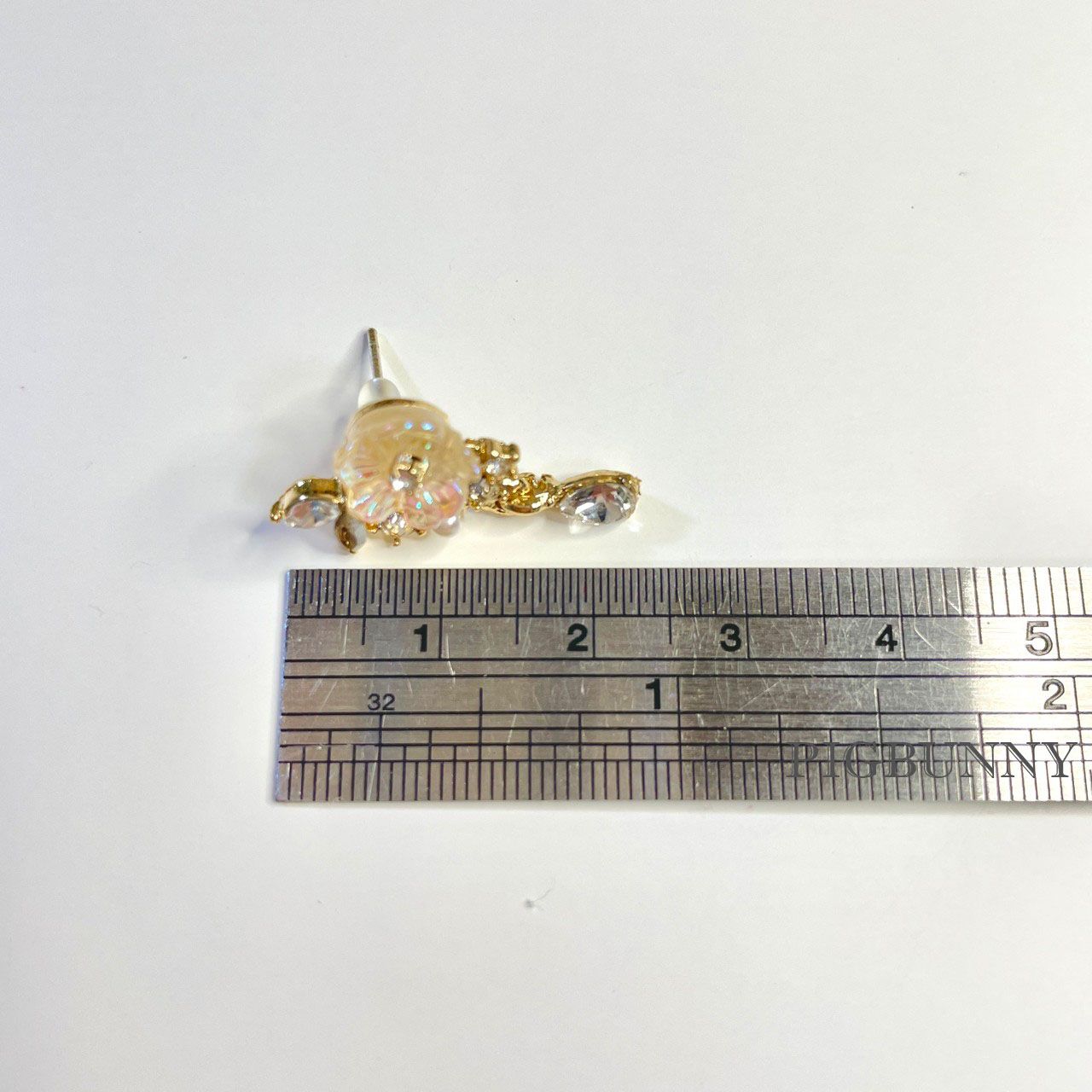 現貨實拍 超仙氣玉蘭珍珠水鑽925銀針耳環-細節圖5