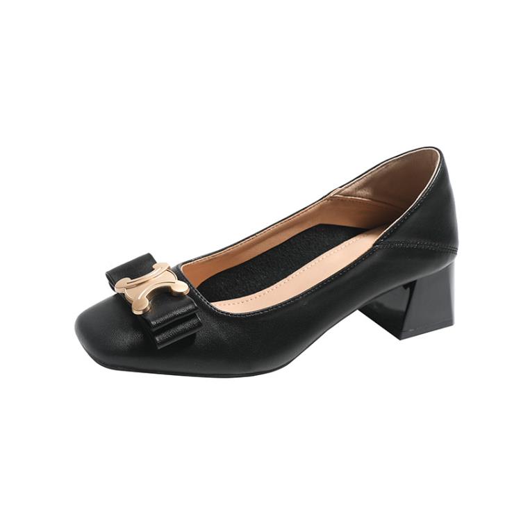 高跟鞋 職業OL通勤二穿單鞋訂製法式復古鞋方頭粗跟瑪麗珍鞋訂做-細節圖7