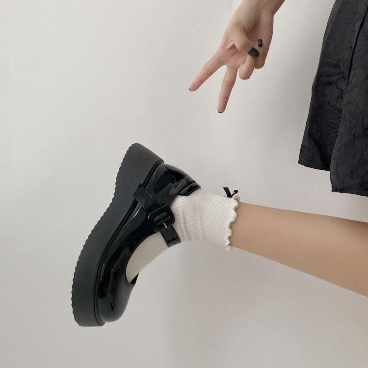厚底鞋 大頭增高瑪麗珍小皮鞋女2023年夏季新款復古英倫風學生jk單鞋-細節圖3