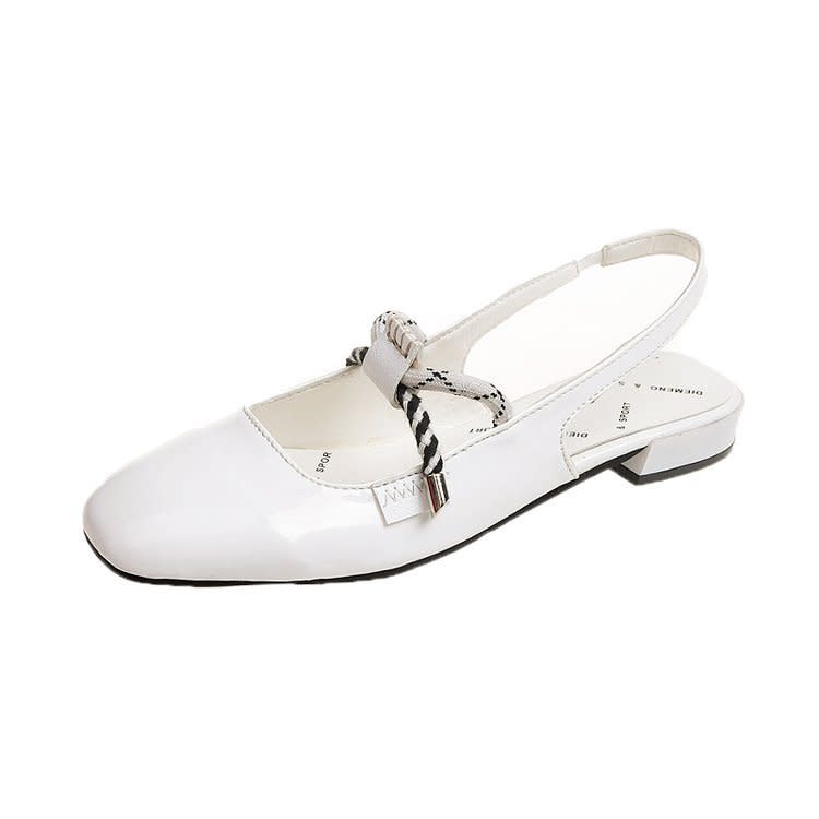 2023新款方頭涼鞋女夏包頭單鞋瑪麗珍萌妹子復古低跟鞋-細節圖6