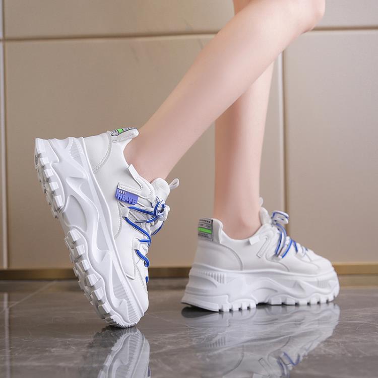 厚底鞋 老爹鞋女2023年春夏新款正韓時尚增高透氣休閒運動鞋子女-細節圖3