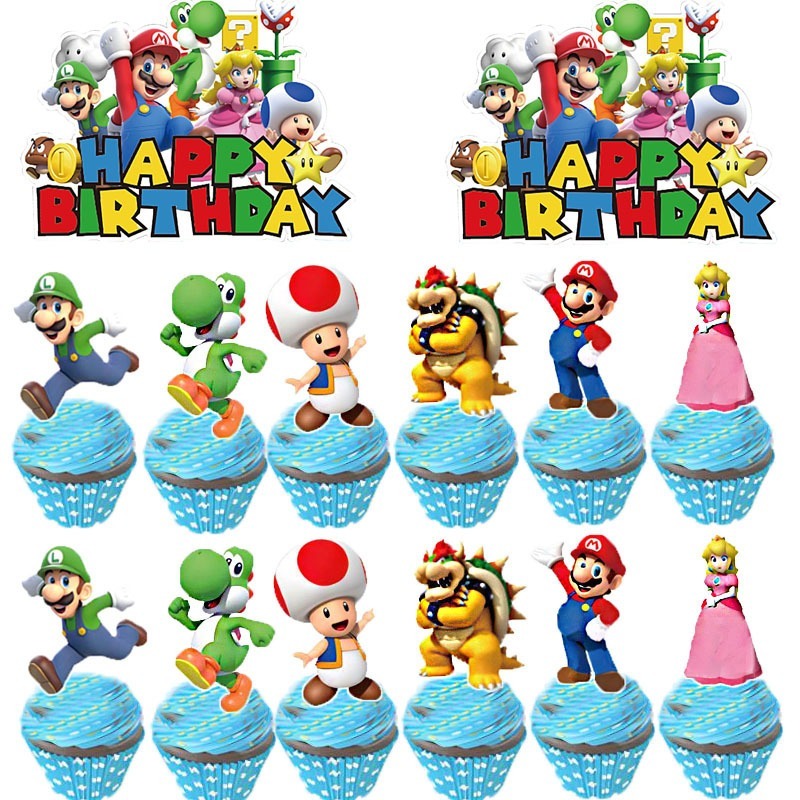 生日蛋糕插旗(1大+12小)