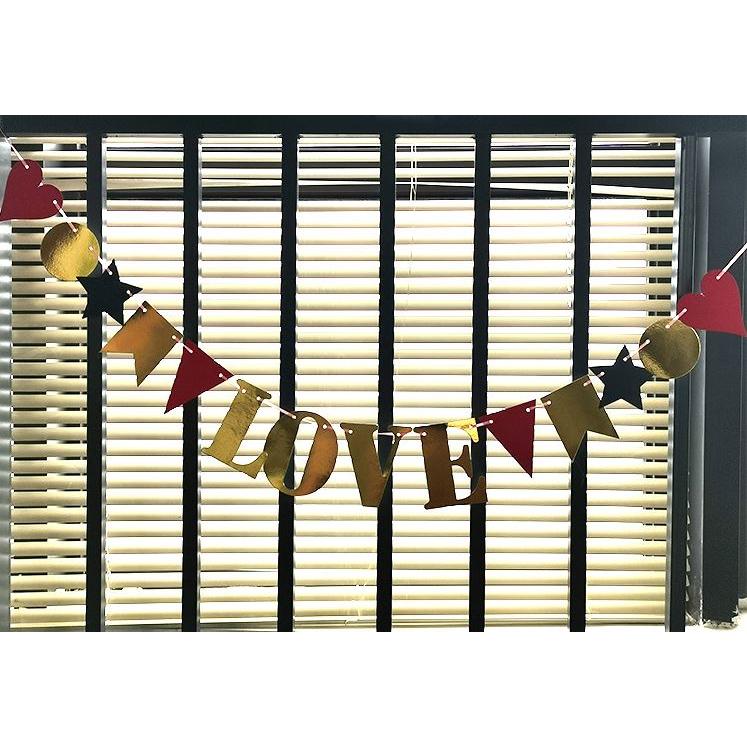 甜妞節慶♥台灣現貨♥【金色LOVE愛心彩旗】LOVE彩旗 派對彩旗 派對佈置 裝飾掛旗 情人節裝飾 求婚佈置 櫥窗佈置-細節圖7