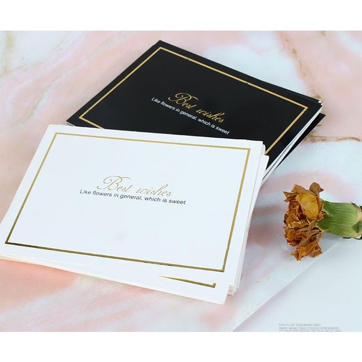 甜妞節慶♥台灣現貨♥【黑白燙金小卡片】花束卡片 萬用卡片 生日小卡 加厚小卡片 鮮花包裝花束 祝福小卡-細節圖2
