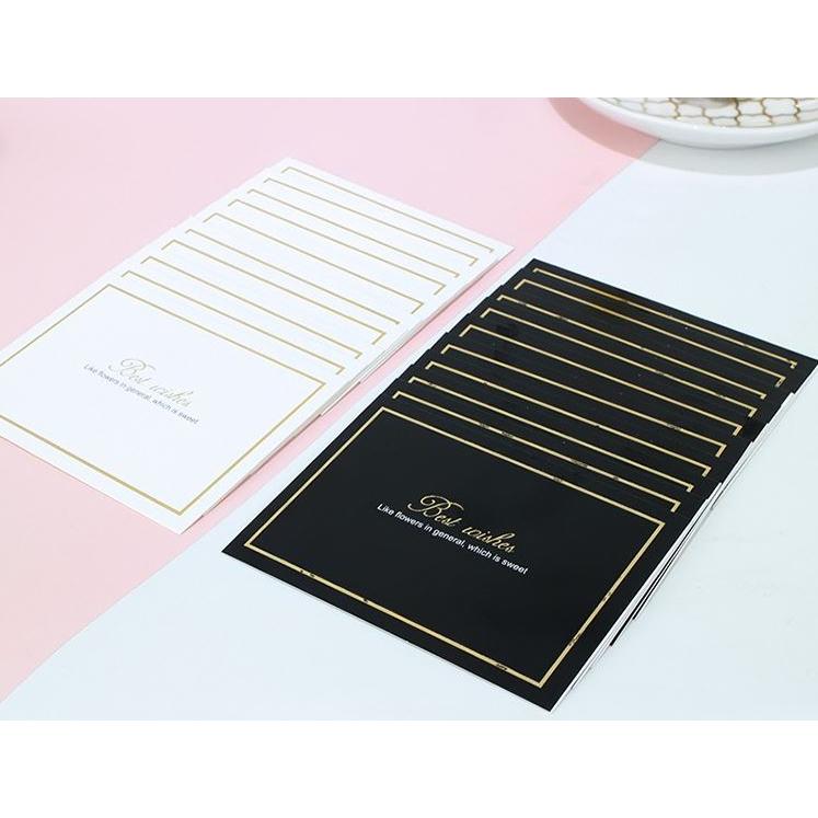 甜妞節慶♥台灣現貨♥【黑白燙金小卡片】花束卡片 萬用卡片 生日小卡 加厚小卡片 鮮花包裝花束 祝福小卡-細節圖3