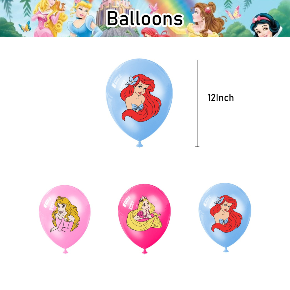 甜妞節慶♥台灣現貨♥【迪士尼公主生日彩旗套組】公主生日派對 生日帽 公主派對眼鏡 公主生日彩旗 生日派對-細節圖5