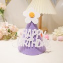 甜妞節慶♥台灣現貨♥【DIY小雛菊生日帽】燙金生日帽 太陽花生日帽 美人魚派對帽 寶寶周歲 狗狗慶生 生日道具 慶生帽-規格圖4