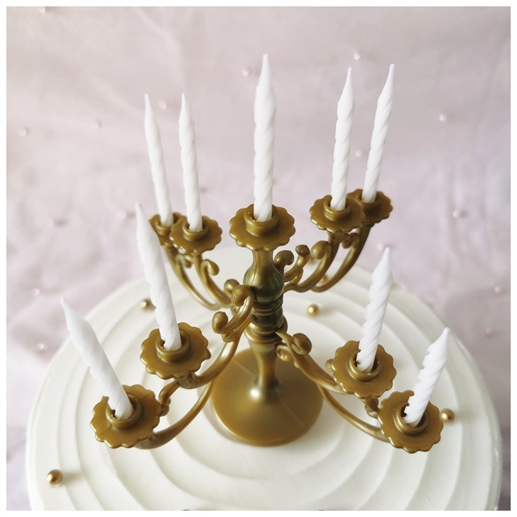 甜妞節慶♥台灣現貨♥【復古燭台蠟燭】古銅燭台蠟燭 金色銀色蠟燭 生日蠟燭 寶寶周歲蠟燭 生日派對 蛋糕佈置 造型蠟燭-細節圖4