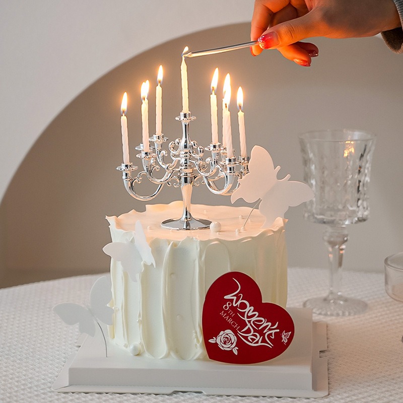 甜妞節慶♥台灣現貨♥【復古燭台蠟燭】古銅燭台蠟燭 金色銀色蠟燭 生日蠟燭 寶寶周歲蠟燭 生日派對 蛋糕佈置 造型蠟燭-細節圖6