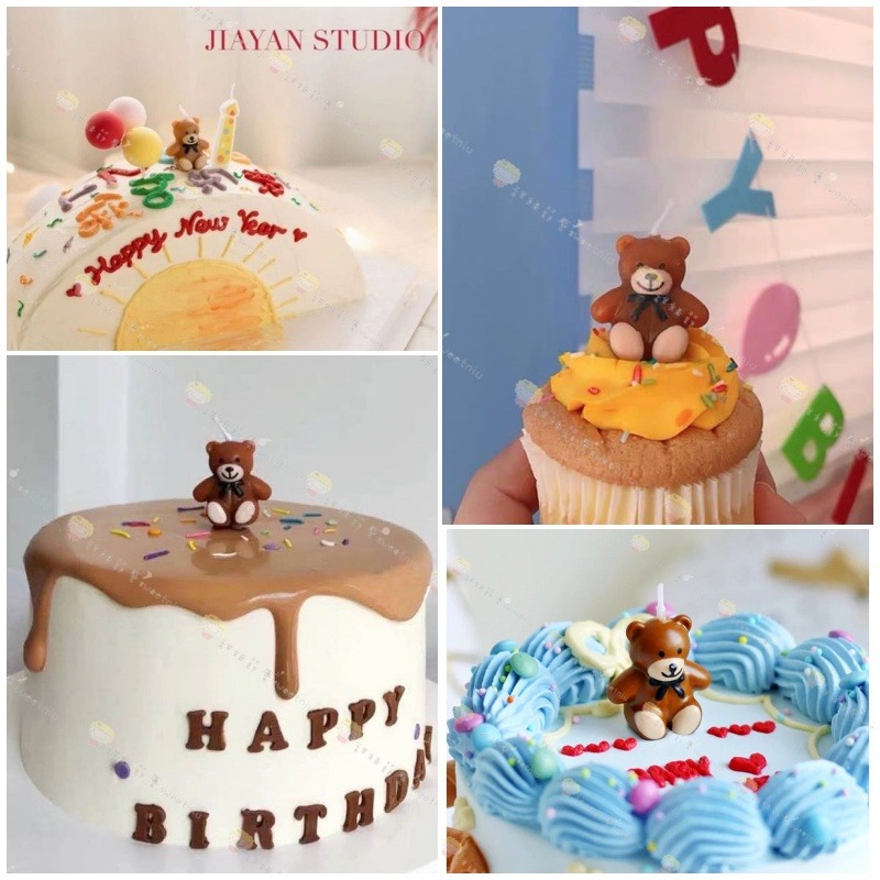甜妞節慶♥台灣現貨♥【韓版派對小熊蠟燭】網紅小熊蠟燭 星星生日蠟燭 ins造型蠟燭 寶寶周歲蠟燭 生日派對 蛋糕裝飾-細節圖2