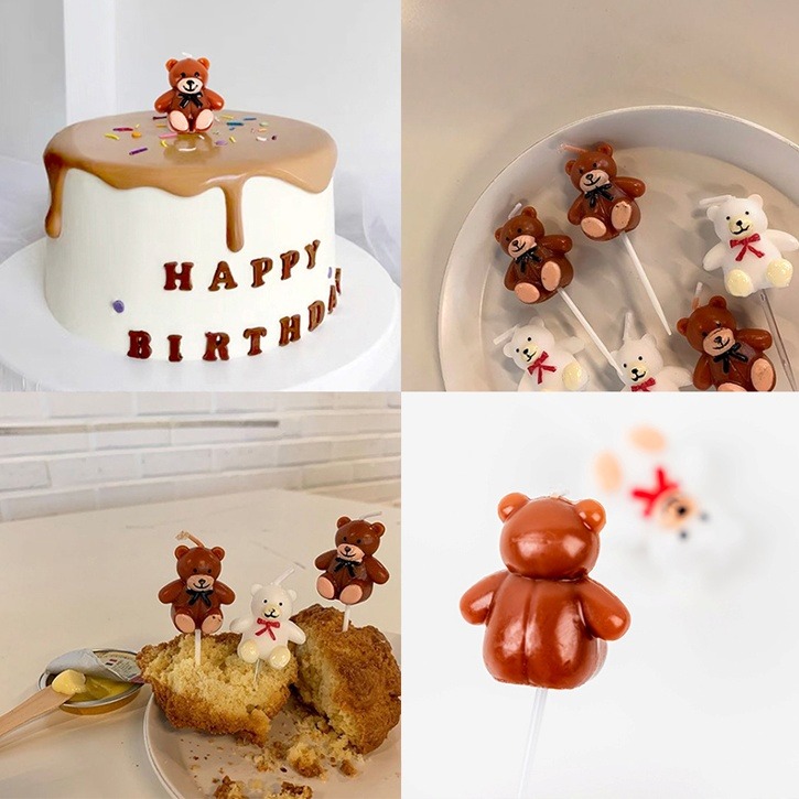 甜妞節慶♥台灣現貨♥【韓版派對小熊蠟燭】網紅小熊蠟燭 星星生日蠟燭 ins造型蠟燭 寶寶周歲蠟燭 生日派對 蛋糕裝飾-細節圖3