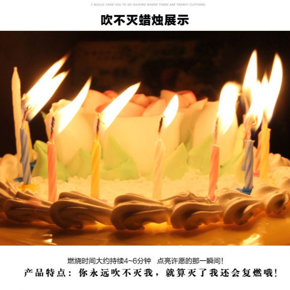 甜妞節慶♥台灣現貨♥【吹不熄蠟燭】整人蠟燭 生日蠟燭 造型蠟燭 長蠟燭-細節圖2