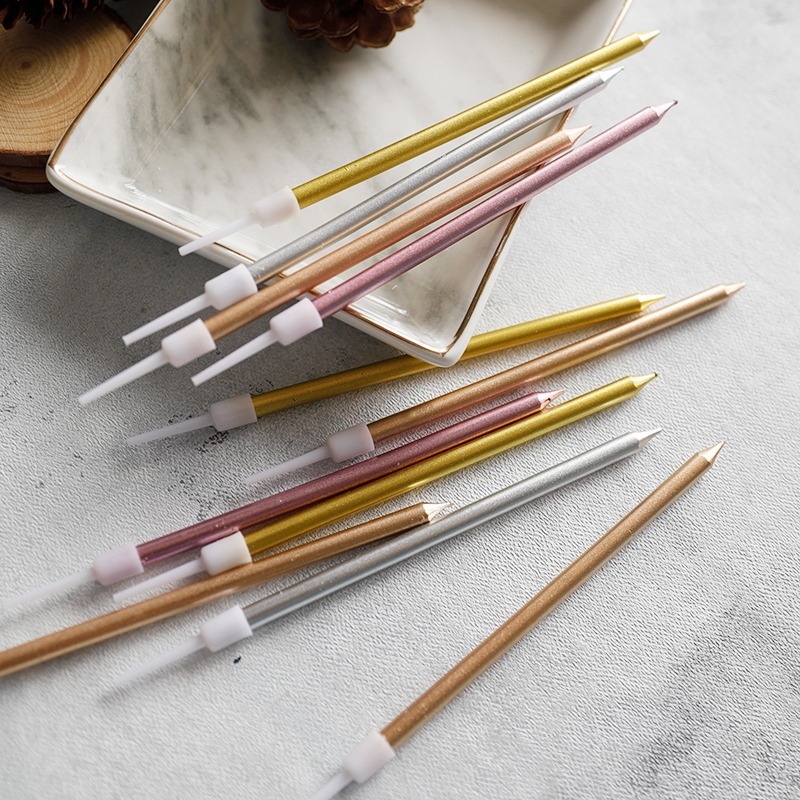 甜妞節慶♥台灣現貨♥【13公分鉛筆蠟燭】金屬蠟燭 線燭 珠光蠟燭 長蠟燭 生日蠟燭 韓版蠟燭 寶寶周歲 烘培用品 造型蠟-細節圖3