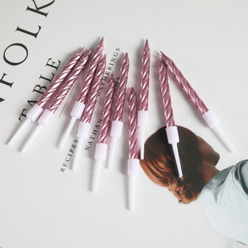 甜妞節慶♥台灣現貨♥【8公分金色/銀色螺旋蠟燭】共12色 8公分彩色螺紋蠟燭 生日蠟燭 造型蠟燭 線燭 長蠟燭 烘培用品-細節圖2