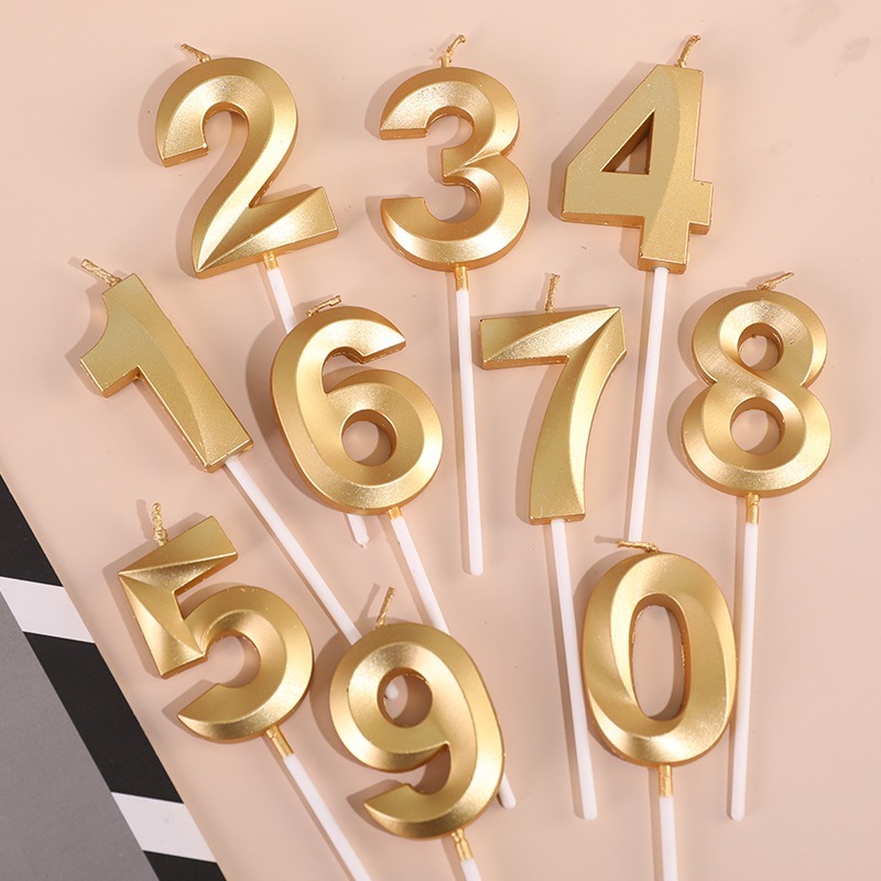 甜妞節慶♥台灣現貨♥【金屬數字蠟燭0～9】金色數字蠟燭 香檳金數字蠟燭 生日蠟燭 寶寶周歲蠟燭 造型蠟燭 生日蛋糕裝飾-細節圖3