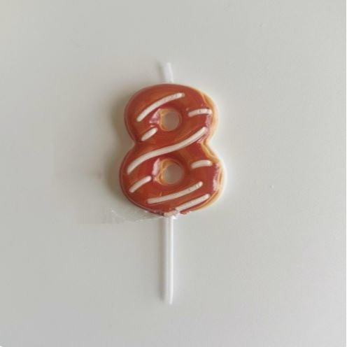 甜妞節慶♥台灣現貨♥【甜甜圈數字蠟燭0～9】糖霜數字蠟燭 生日蠟燭 寶寶周歲 造型蠟燭 生日派對蛋糕裝飾-規格圖7