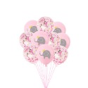 12寸粉色小象氣球*5入+粉亮片氣球*5