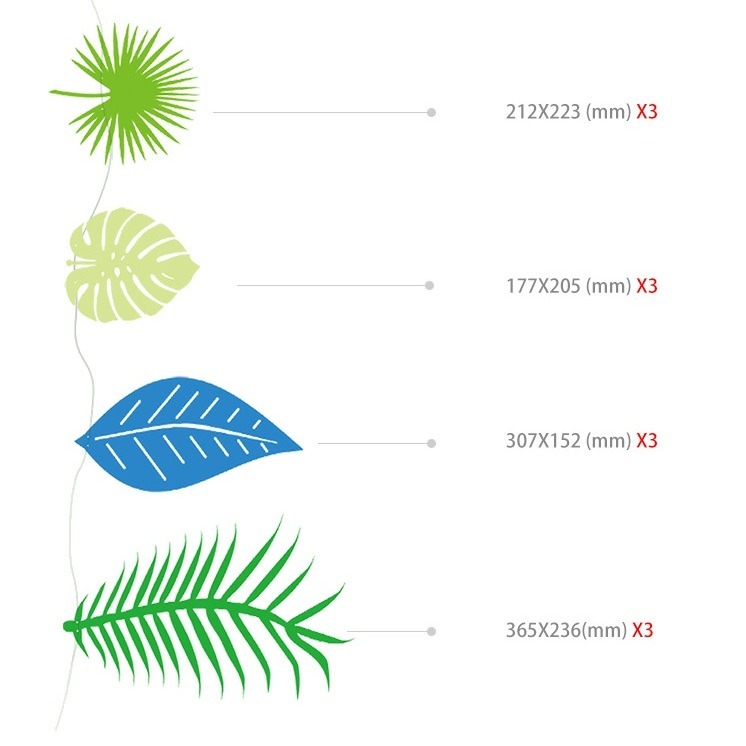 甜妞節慶♥台灣現貨♥【夏日葉子派對彩旗】葉子彩旗 小清新佈置 恐龍派對旗 紙葉子 派對佈置 寶寶周歲 櫥窗佈置-細節圖3