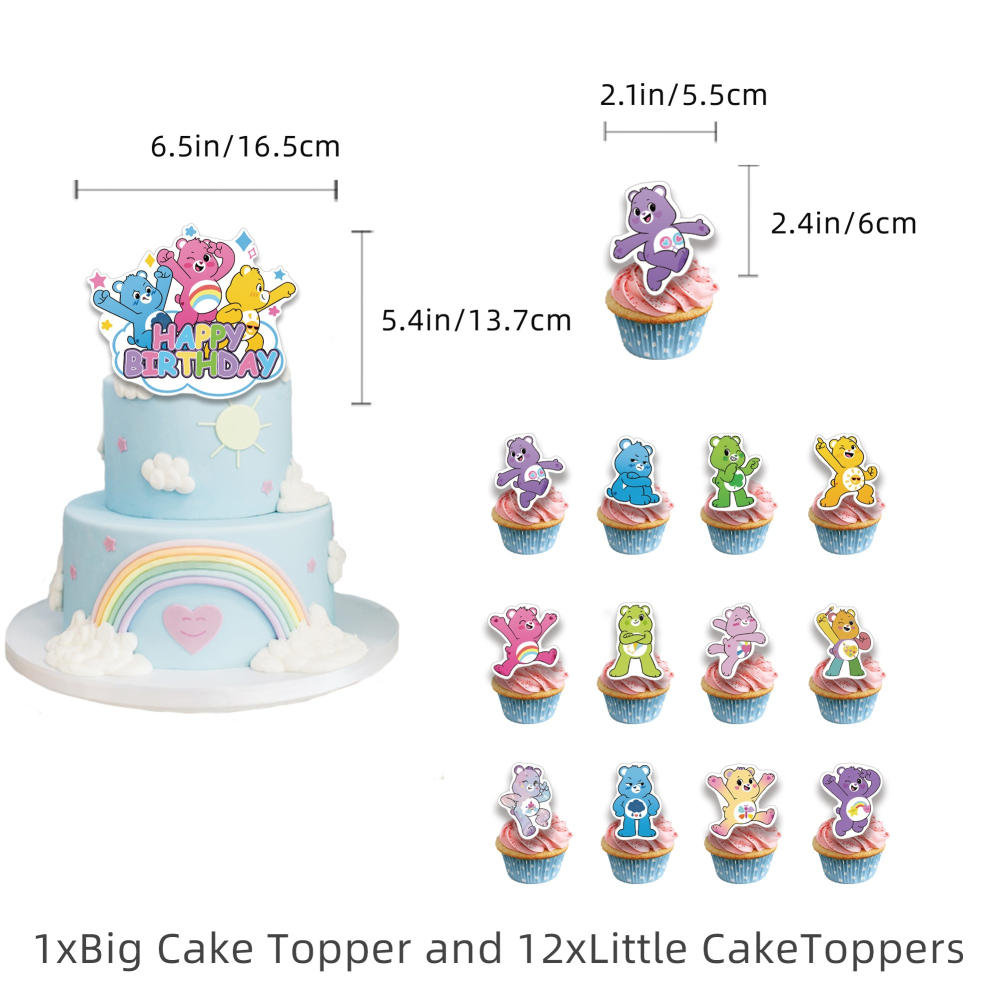 甜妞節慶♥台灣現貨♥【彩虹熊生日套組】生日彩旗 生日套餐 卡通生日旗 派對旗 裝飾布置-細節圖3