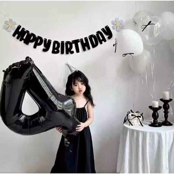 甜妞節慶♥台灣現貨♥【黑色生日彩旗】ins風 雷射銀生日字母彩旗 生日掛旗  歐美派對 派對彩旗 派對佈置-細節圖6