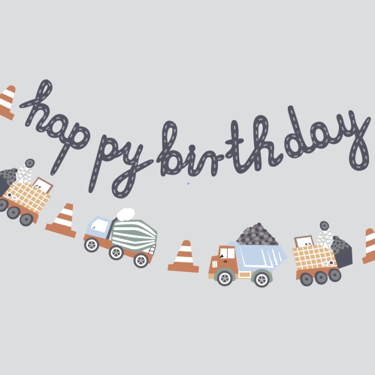 甜妞節慶♥台灣現貨♥【ins風簡約汽車生日彩旗】汽車生日字母彩旗 工程車彩旗 復古生日旗 兒童周歲生日派對-細節圖5