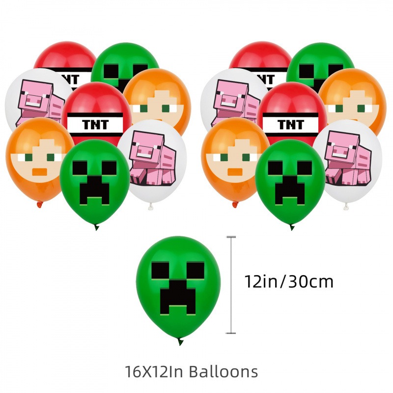 甜妞節慶♥台灣現貨♥【我的世界生日彩旗套組】生日派對 生日蛋糕插旗  苦力怕 合金盔甲 水晶盔甲 史帝夫-細節圖4