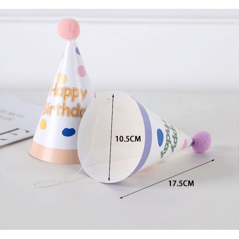 甜妞節慶♥台灣現貨♥【馬卡龍生日帽6入】DIY慶生帽 派對帽 毛球生日帽 生日派對 寶寶周歲  派對小物 派對道具-細節圖5