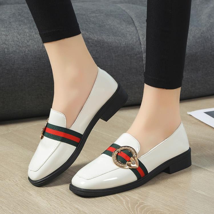 淺口小皮鞋常年款時尚低跟女式學生套腳單鞋亮皮一腳蹬樂福鞋-細節圖4