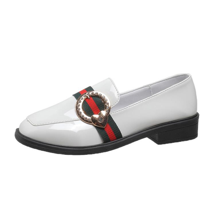 淺口小皮鞋常年款時尚低跟女式學生套腳單鞋亮皮一腳蹬樂福鞋-細節圖6